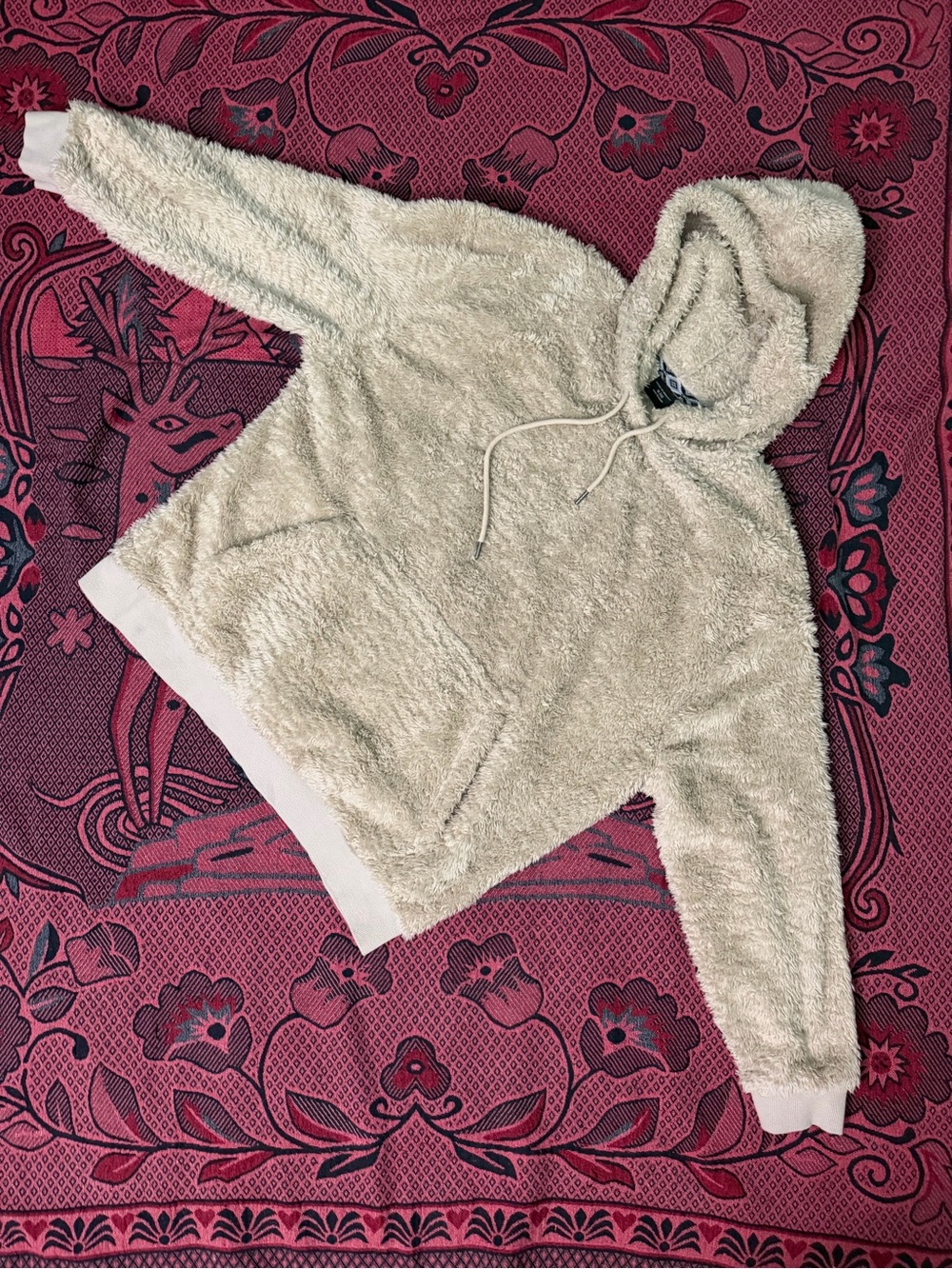 Cotton On Cream Plush Hooded Teddy Jacket